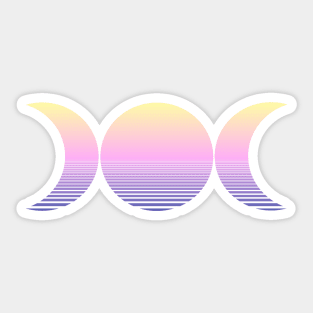 Vaporwave Triple Moon - Dawn Sticker